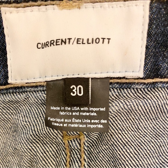 Current/Elliott 8 (30) Cropped Straight Further Destroy W/ Hacked Hem Jeans - Picture 9 of 13